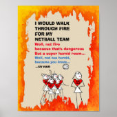 Funny Strichmännchens Netball Team Zitat Poster (Vorne)