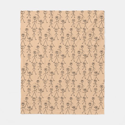 Funny Strichmännchens überall Fleecedecke (Vorderseite)