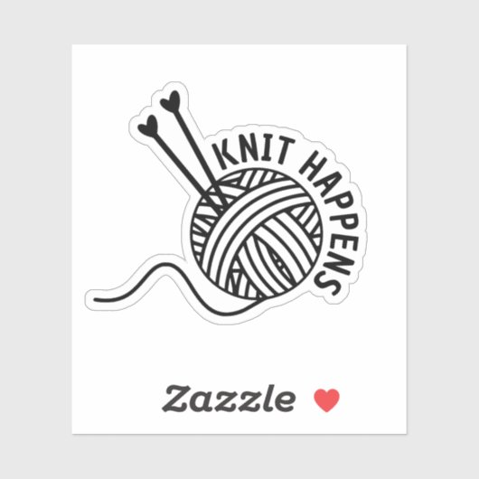 Funny Strick Happens Wasserdicht Aufkleber (Blatt)