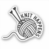 Funny Strick Happens Wasserdicht Aufkleber (Vorderseite)