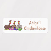 Funny strickens chickens Cartoon personalisiert Etiketten (Design 1)