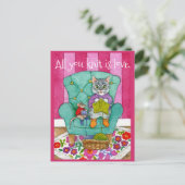 Funny Strike Cat and Maus Postcard Postkarte (Stehend Vorderseite)