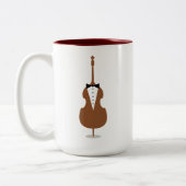 Funny String Bass Music Instrument Zweifarbige Tasse (Links)