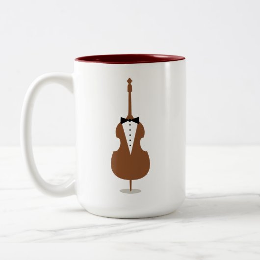 Funny String Bass Music Instrument Zweifarbige Tasse (Links)
