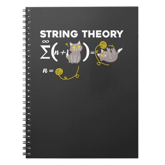 Funny String Theory Spaß Physik Cat Lover Girl Notizblock (Vorderseite)
