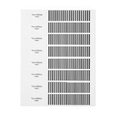 Funny Stripes BLACK + Ihre Hintergrundfarbe Rundum-Adressaufkleber (Bogen)