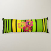 Funny Stripes farbige V & Hibiskus + Ihr Backgr. Seitenschläferkissen (Rückseite)