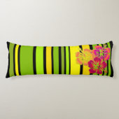 Funny Stripes farbige V & Hibiskus + Ihr Backgr. Seitenschläferkissen (Vorderseite)
