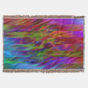 Funny Stripes Muster - farbige Wellen + Ihre Idee Decke