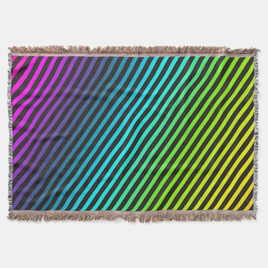 Funny Stripes Pattern - schwarz gefärbt + Ihre Ide Decke (Vorderseite)