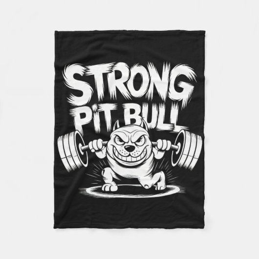 Funny Strong Crucifix Lifting Pitbull Fleecedecke (Vorderseite)