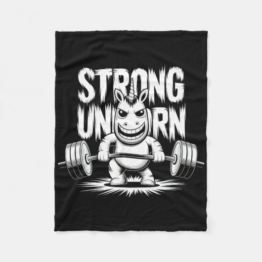 Funny Strong Crucifix Lifting Unicorn Fleecedecke (Vorderseite)