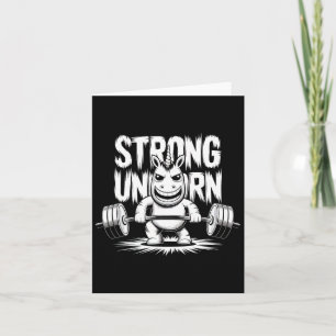 Funny Strong Crucifix Lifting Unicorn Karte