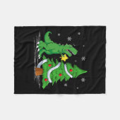 Funny Struggle is Real Dinosaur T-rex Dino Christm Fleecedecke (Vorderseite (Horizontal))