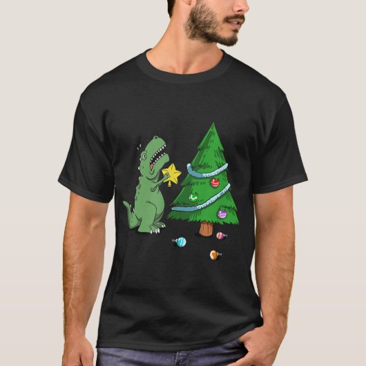 Funny Struggle ist echter Dinosaur Weihnachtsbaum  T-Shirt (Vorderseite)