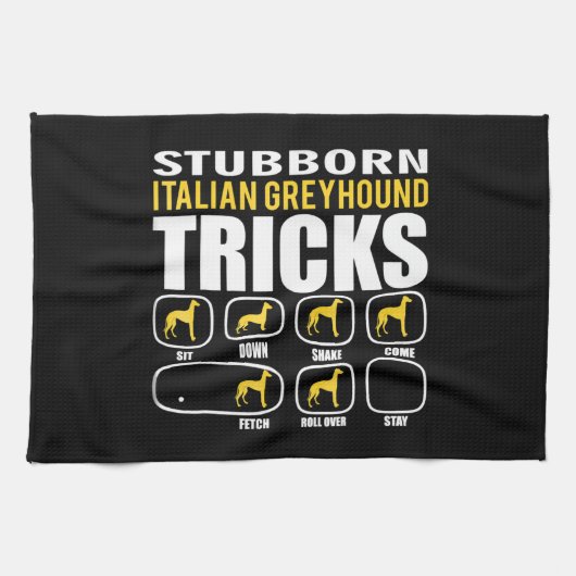 Funny Stubborn Italian Greyhound Tricks Geschirrtuch (Horizontal)
