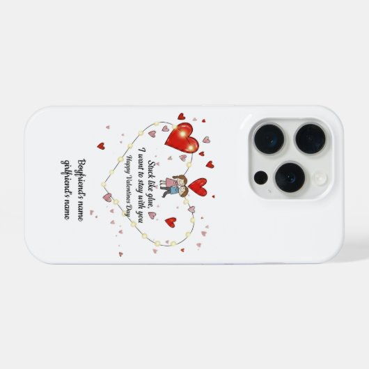 funny stuck like glue personalized couple's iPhone hülle (Rückseite (Horizontal))