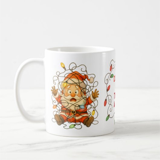 Funny Stuck Santa Christmas Mug Kaffeetasse (Links)