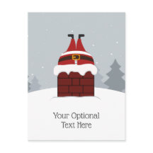 Funny Stuck Santa Custom Postcard