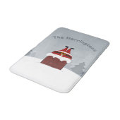 Funny Stuck Santa individuelle Name Badematten (Schrägansicht)