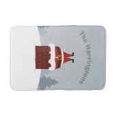 Funny Stuck Santa individuelle Name Badematten (Vorderseite)