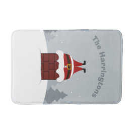 Funny Stuck Santa individuelle Name Badematten