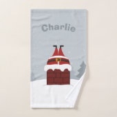 Funny Stuck Santa individuelle Name Handtuchhandtu Badhandtuch Set (Handtuch)