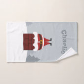Funny Stuck Santa individuelle Name Handtuchhandtu Badhandtuch Set (Handtuch)