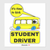 Funny Student Driver - Rookie Driver Bus & Car Aufkleber (Blatt)