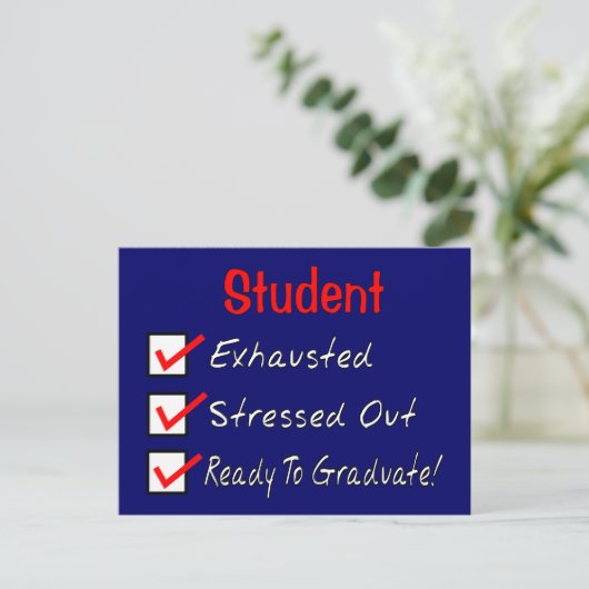 Funny Student Geschenke "Bereit für den Abschluss! Ankündigungspostkarte (Stehend Vorderseite)