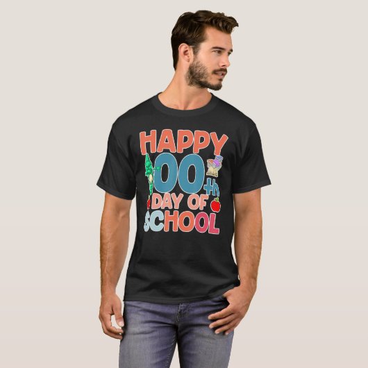Funny Student Kids 100th Day Gift 100 Days Of Scho T-Shirt (Vorne ganz)