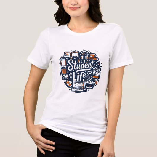 Funny Student Life Shirt - Zurück zur Schule Essen (Vorderseite)