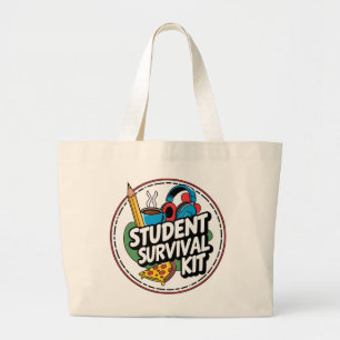Funny Student Survival Kit Zurück zum Shirt Jumbo Stoffbeutel