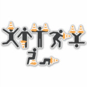 Funny Student Traffic Cones Graduation Party Aufkleber (Vorderseite)