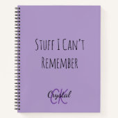Funny Stuff I Can’t Remember Monogram Notebook Notizblock (Vorderseite)