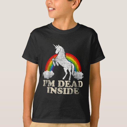 Funny Stuff - Unicorn I'm Dead Inside Sarcastic De T-Shirt (Vorderseite)