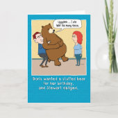 Funny Stuffbär Geburtskarte Karte (Vorderseite)