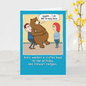 Funny Stuffbär Geburtskarte Karte (Gelbe Blume)