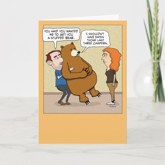 Funny Stuffbär Überraschung Geburtstag Karte (Vorderseite)