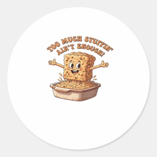 Funny Stuffing Overload Erntedank Classic T-Shi Runder Aufkleber (Vorderseite)