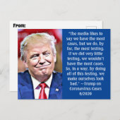 Funny Stupid Trump zitiert Memorabilia Keepake Postkarte (Vorne/Hinten)