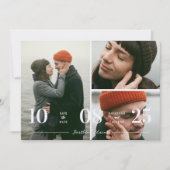 Funny & Stylish 3 Multi Photo Wedding Collage  Save The Date (Vorderseite)