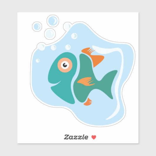 Funny Stylish Fish Aufkleber (Blatt)