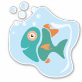 Funny Stylish Fish Aufkleber (Vorderseite)