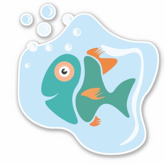Funny Stylish Fish Aufkleber (Vorderseite)
