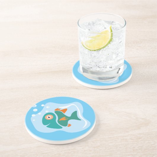 Funny Stylish Fish Getränkeuntersetzer (Seite)