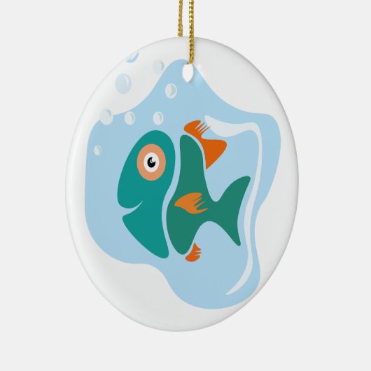 Funny Stylish Fish Keramik Ornament (Rechts)