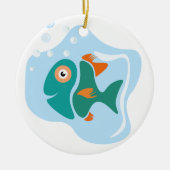 Funny Stylish Fish Keramik Ornament (Vorne)