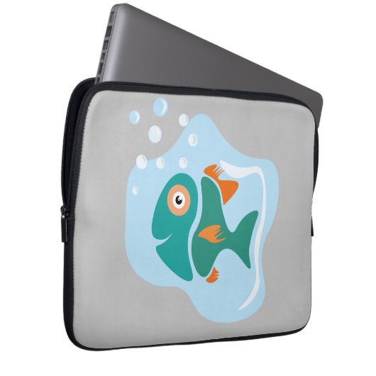 Funny Stylish Fish Laptopschutzhülle (Vorne Rechts)