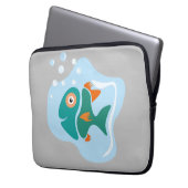 Funny Stylish Fish Laptopschutzhülle (Vorderseite Links)